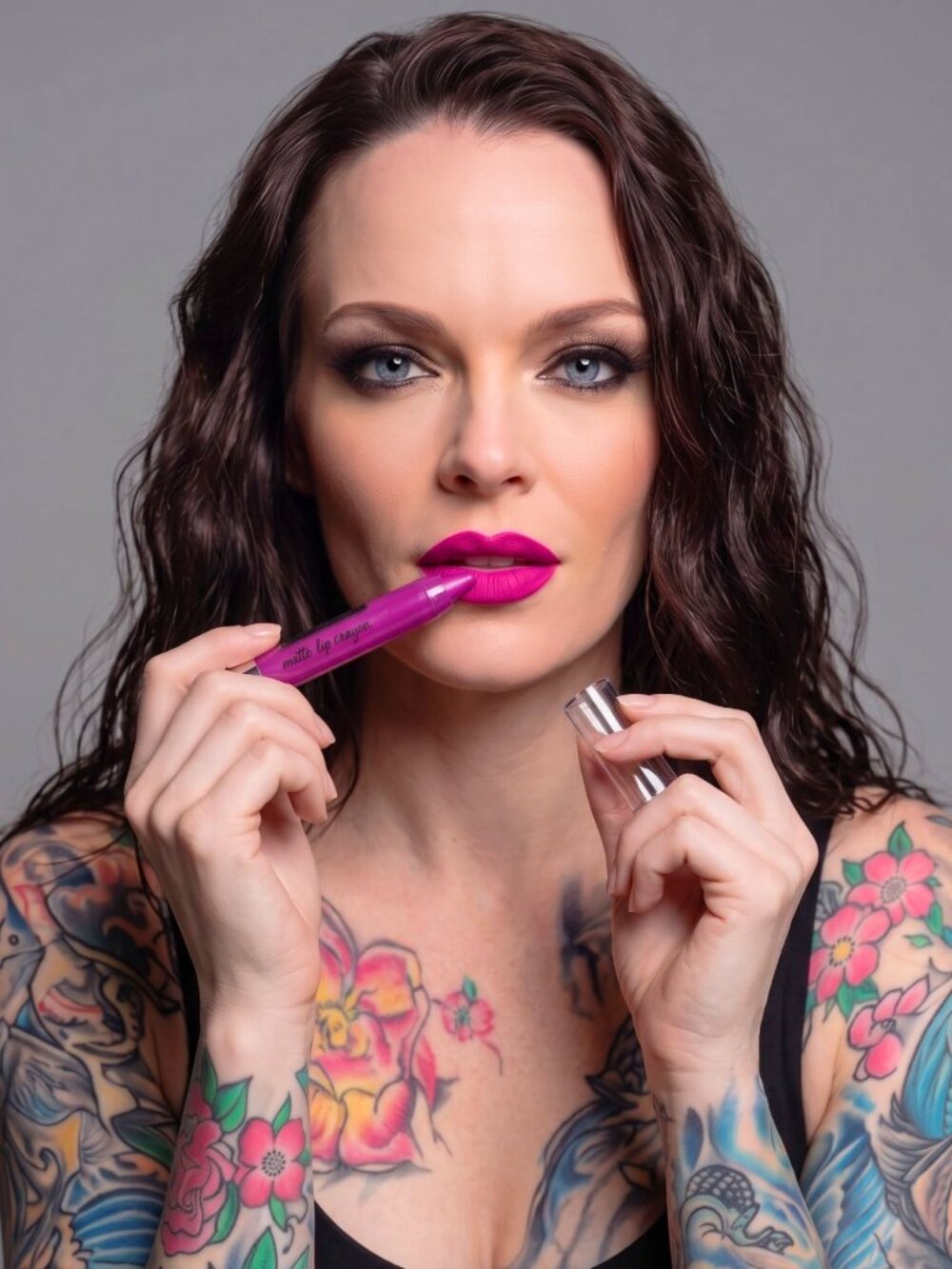 Victorias Secret Kiss My Neon Matte Lip Crayon Pink Purple Wand Top Sz OS NWT